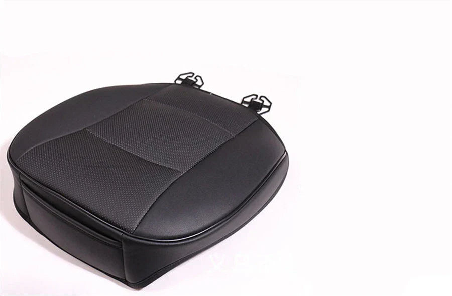 Black PU Leather Front Seat Cushion Pad Cover for Sedan Driver