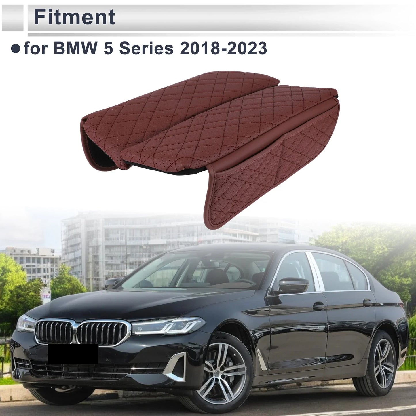 Center Console Cover Storage Bag Red for BMW 5 Series (2018 - 2023) 1 Pair