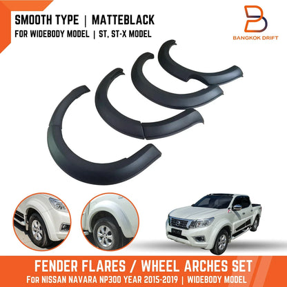 Matte Black Fender Flare Arch for Nissan NP300 Navara D23 Widebody (15-19)