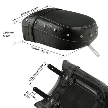 Rear Black Leather Passenger Seat for Indian Springfield (2016-2020)