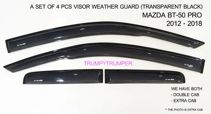 Visor Rain Shield Wind Deflector for Mazda BT-50 2012-2019