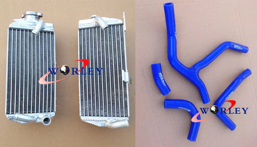Aluminum Radiator + Blue Silicone Hose for Honda CRF450R (2015-2016)