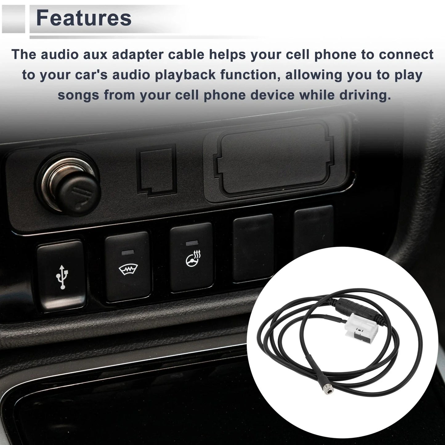 Audio Aux Adapter Cable Wire Stereo Radio Harness for BMW Car