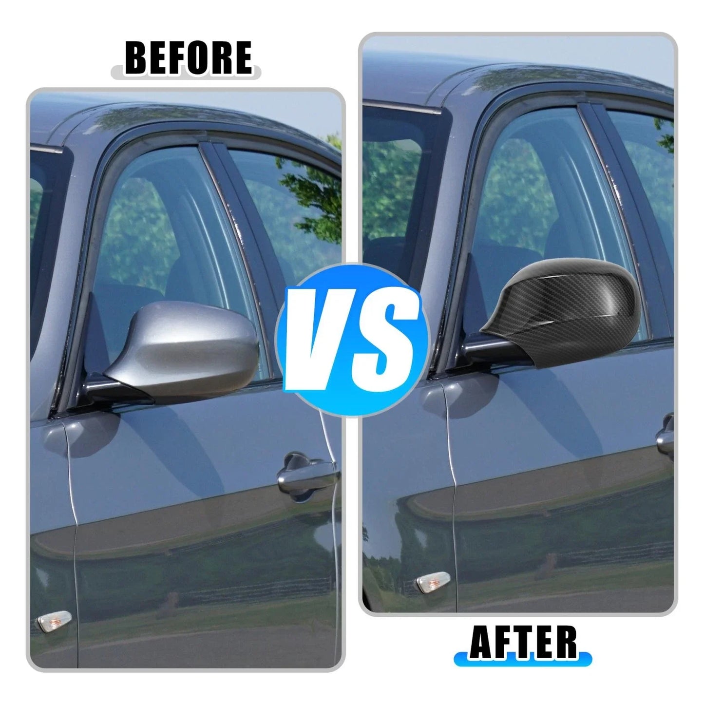 Pair Rear View Mirror Housing Door Wing Mirror Cover for BMW 323i 328i 335d