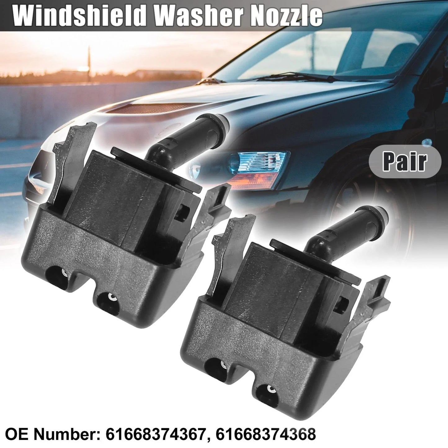 Pair Windshield Washer Nozzles for BMW 3 Series E46