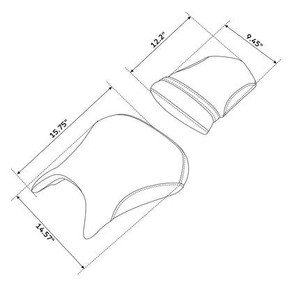 Black Driver & Passenger Seats for Yamaha YZF R1 (2000-2001)
