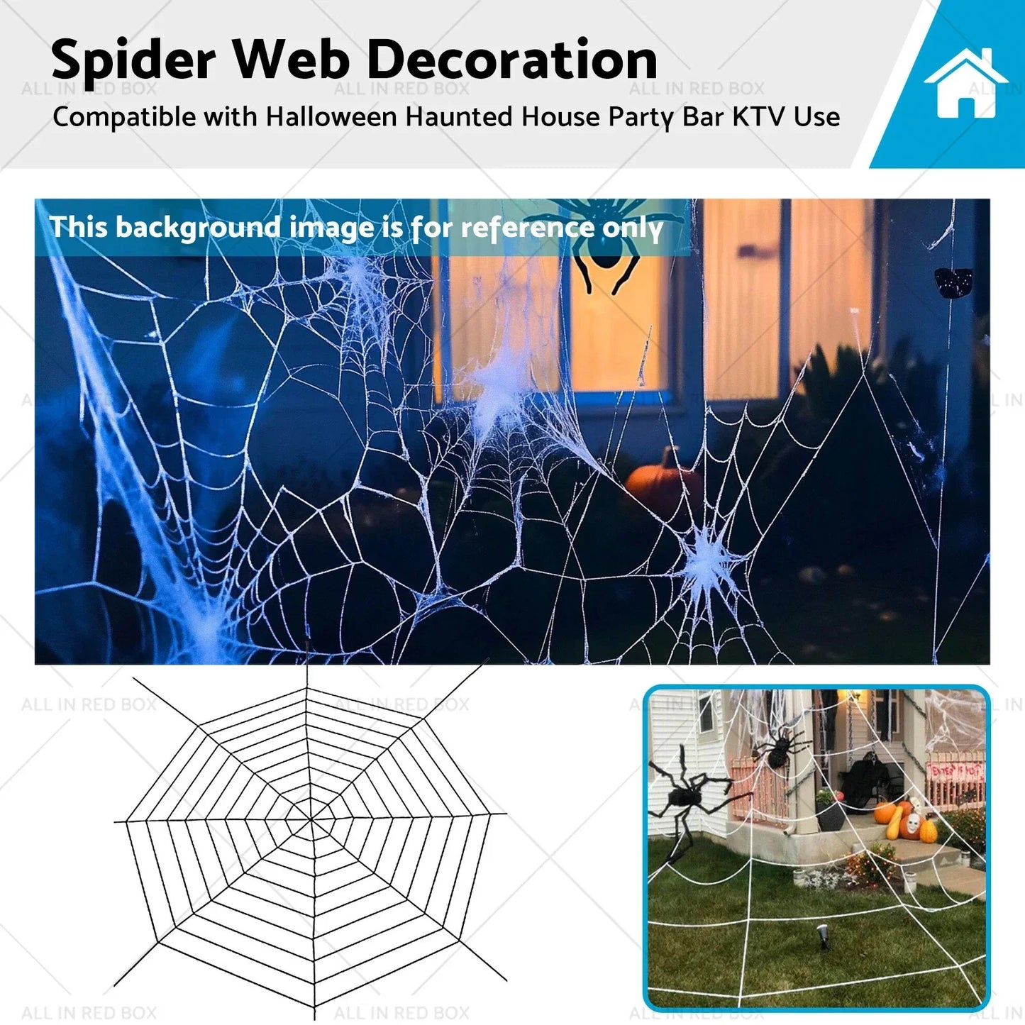 Spider Web Decoration for Halloween Home Bar KTV Wall Scene