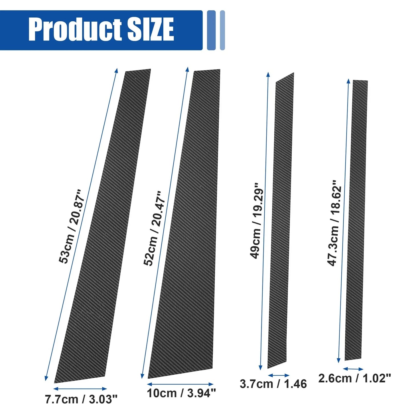 Gloss Carbon Pattern Pillar Post Cover Trim for BMW X5 (2007 - 2014)