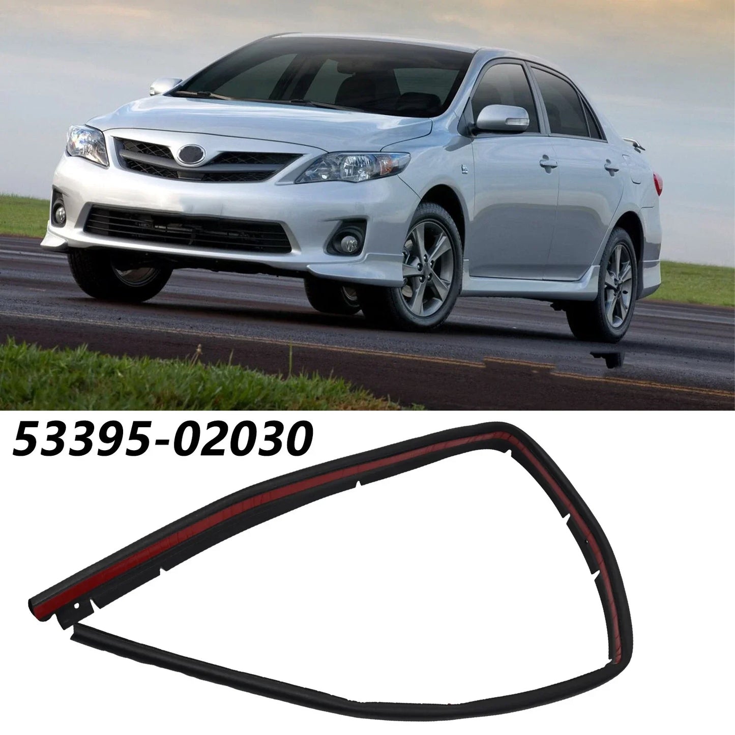 Black Rubber Front End Seal for Toyota Corolla (2009–2013)
