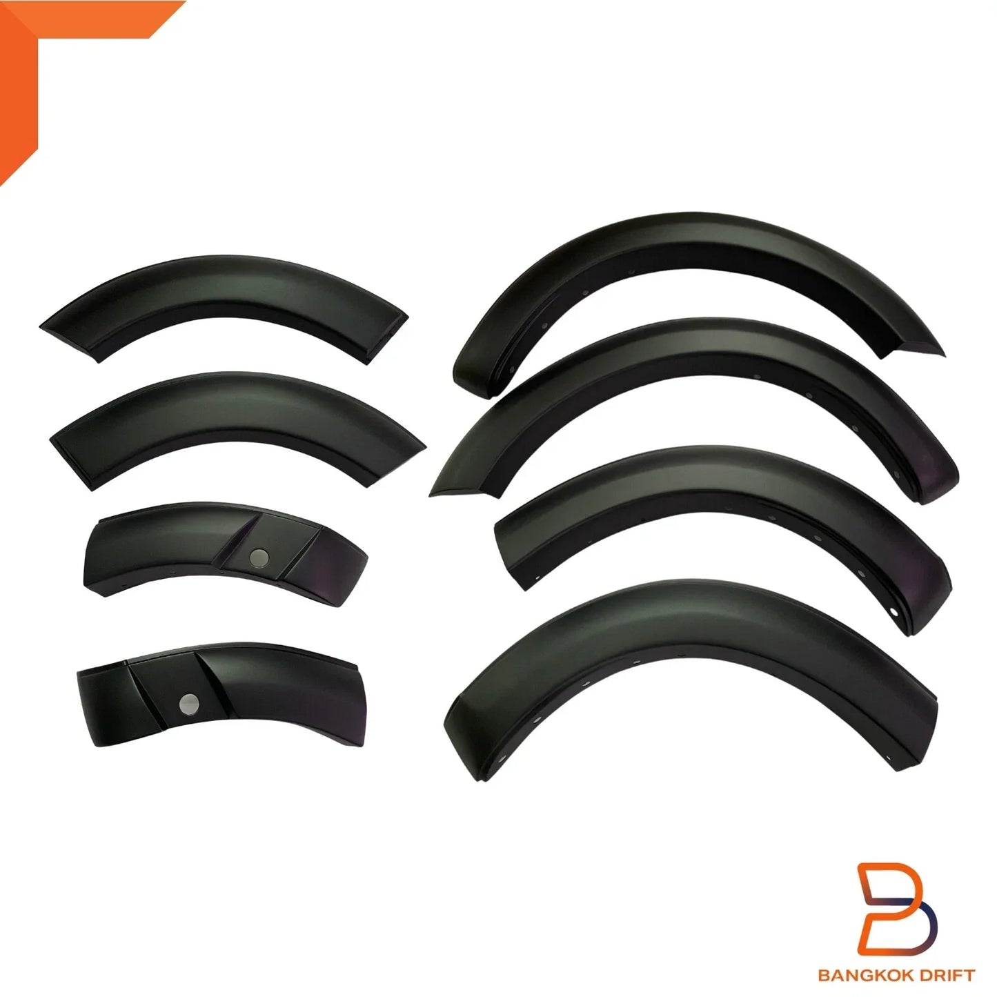 8PC Matte Black Fender Flares for Ford Everest Platinum (2022-2023)