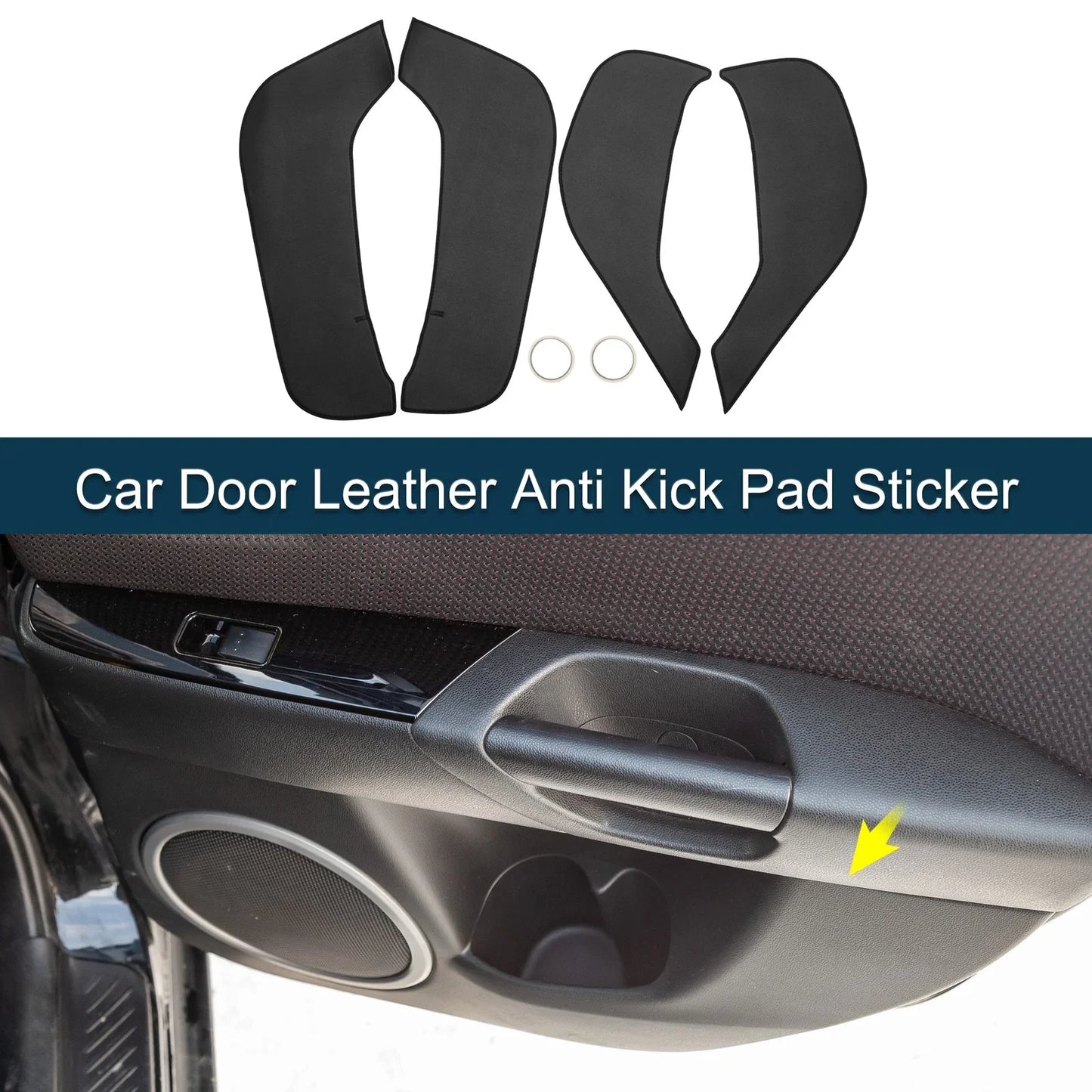 Car Door Leather Anti Kick Pad Sticker for BMW X5 Black (2019 - 2020)