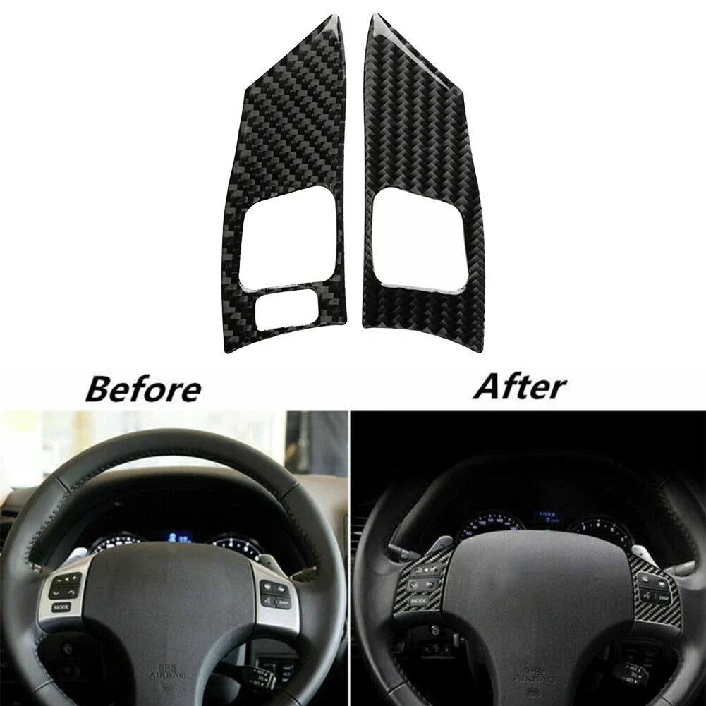 REAL CARBON FIBER Steering Wheel Button Cover for LEXUS IS (2006–2012)