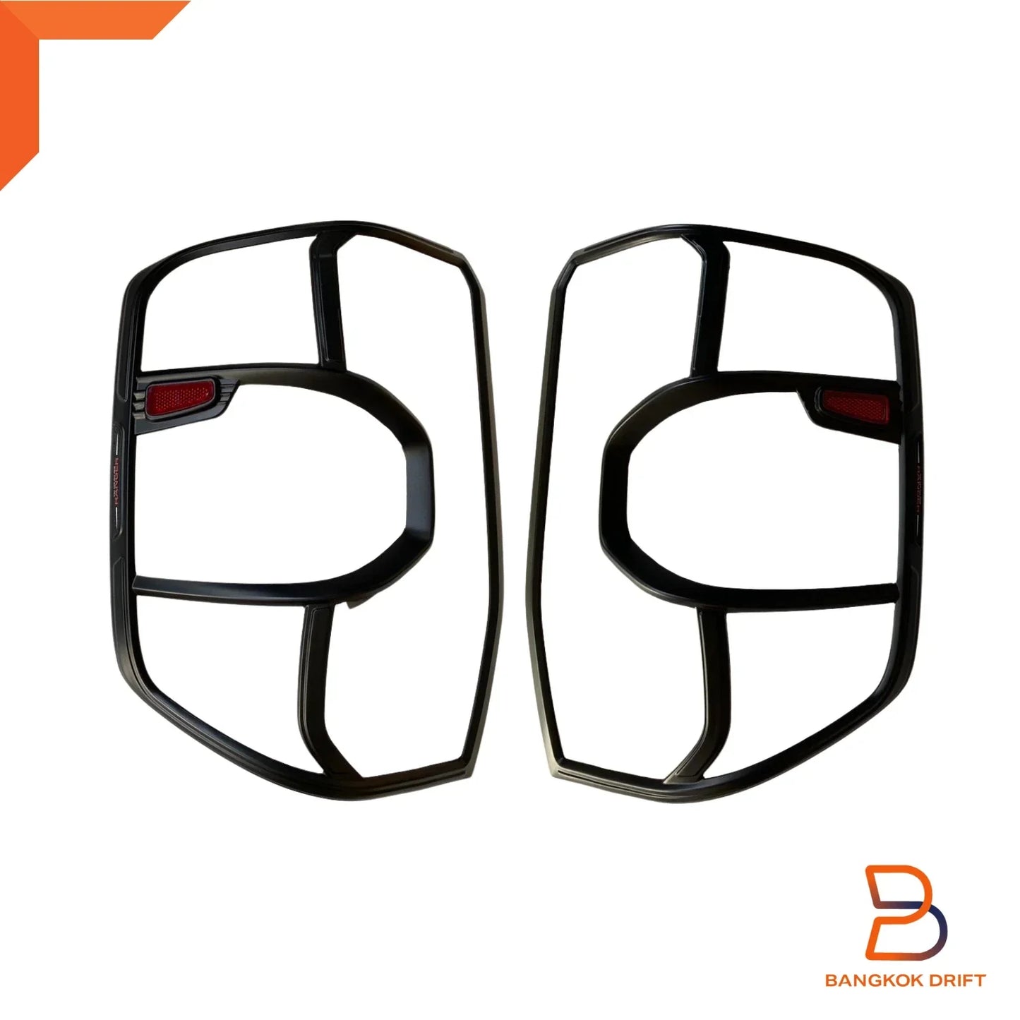 Black Red Reflector Taillight Cover Trim for Ford Ranger Raptor (2022-2025)