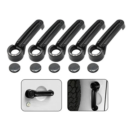 5 x Black ABS Outside Door Handle Cover Trim Set for Jeep Wrangler (2007-2018)