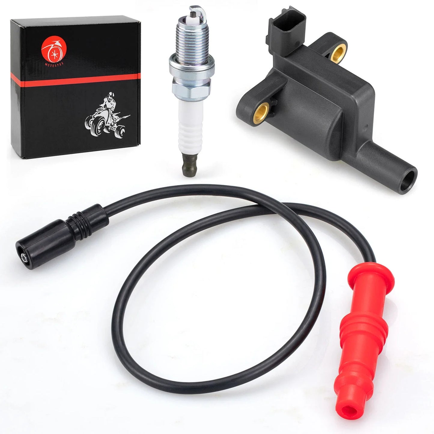Ignition coil w/ Wire Cap Spark Plug for Polaris Sportsman XP 550 EPS (2009–2013)