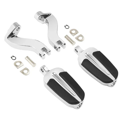 Chrome Footpegs Mount Bracket for Harley Touring CVO Road Street Glide (93-25)