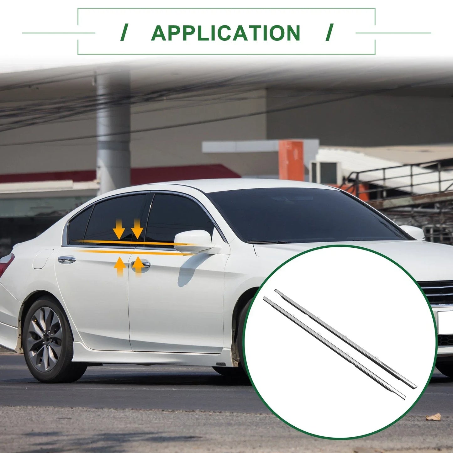 2 x Rear Left & Right Weatherstrip Window Seals for Honda Accord (2018-2023)
