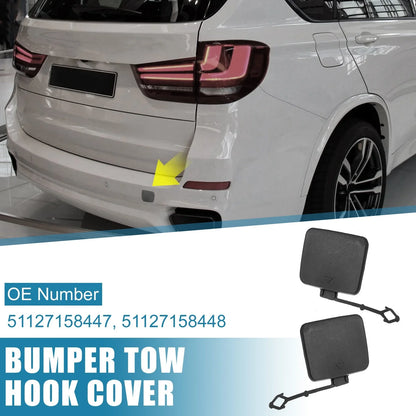 1 Pair Rear Bumper Tow Hook Cover for BMW X5 Black