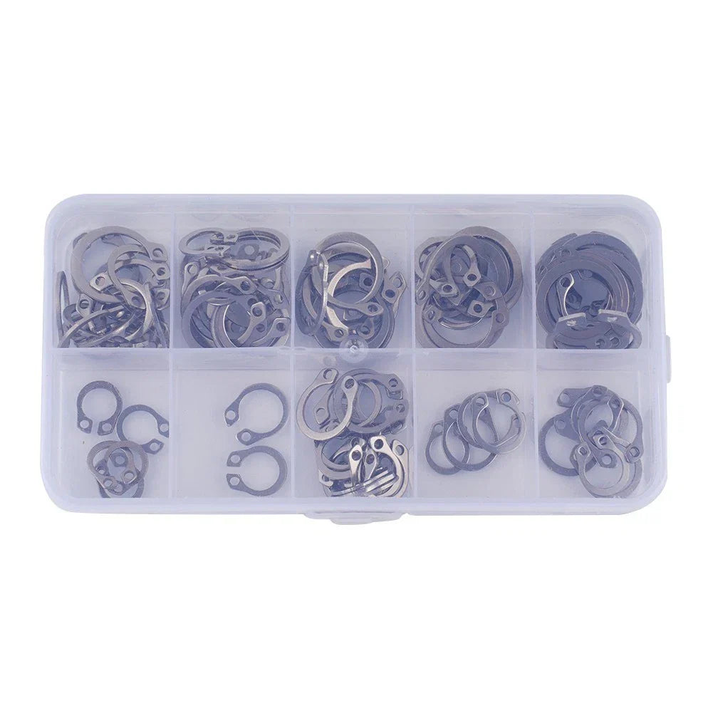 External Retaining Ring 8-18mm Assortment 100pcs Snap Storage Case Circlip