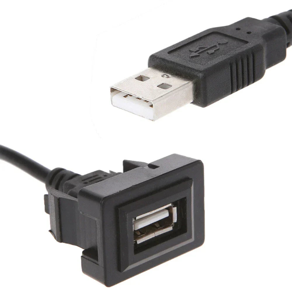 Dash Flush Mount USB Port Panel Extension Cable Adapter for Toyota RAV4, Corolla (2013-2023)