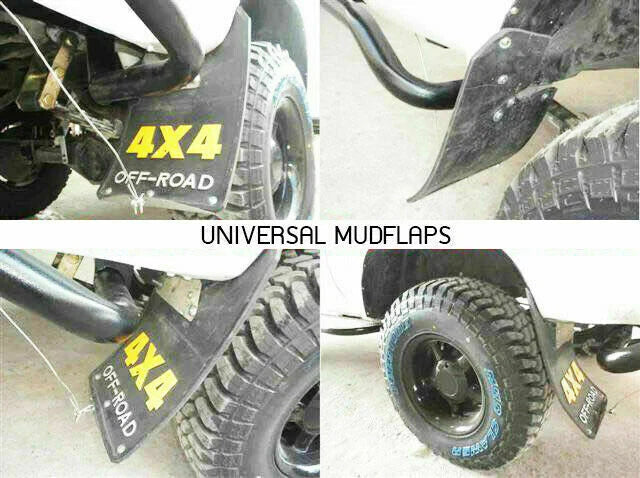 Mitsubishi 4WD 4X4 Off-Road Mud Flaps Splash Guards  Black Rubber