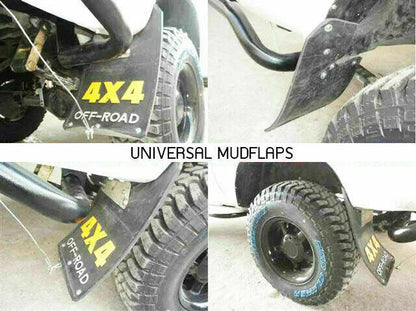 Mitsubishi 4WD 4X4 Off-Road Mud Flaps Splash Guards  Black Rubber