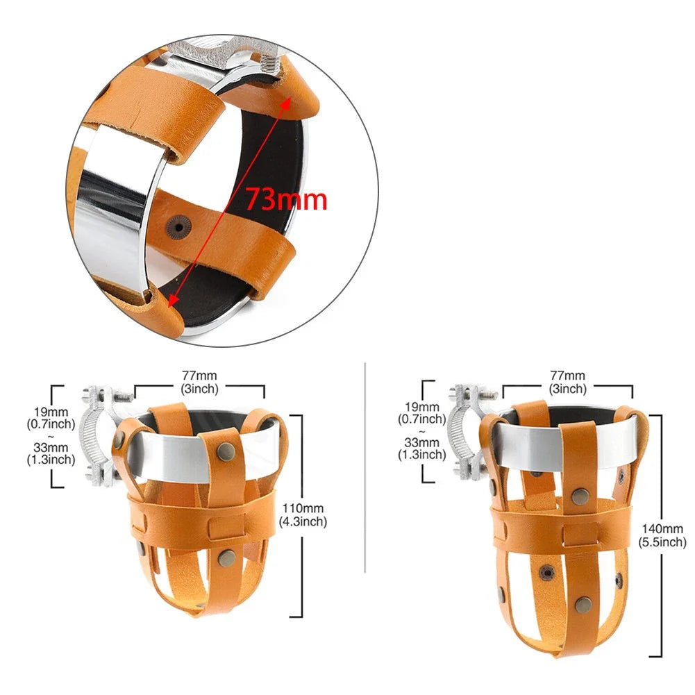 Chrome Orange Handlebar Cup Holder for Harley Chopper