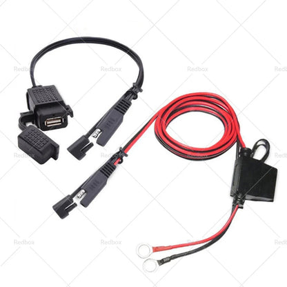SAE to USB Charger Cable Adapter Waterproof for Motorcycle GPS Phone