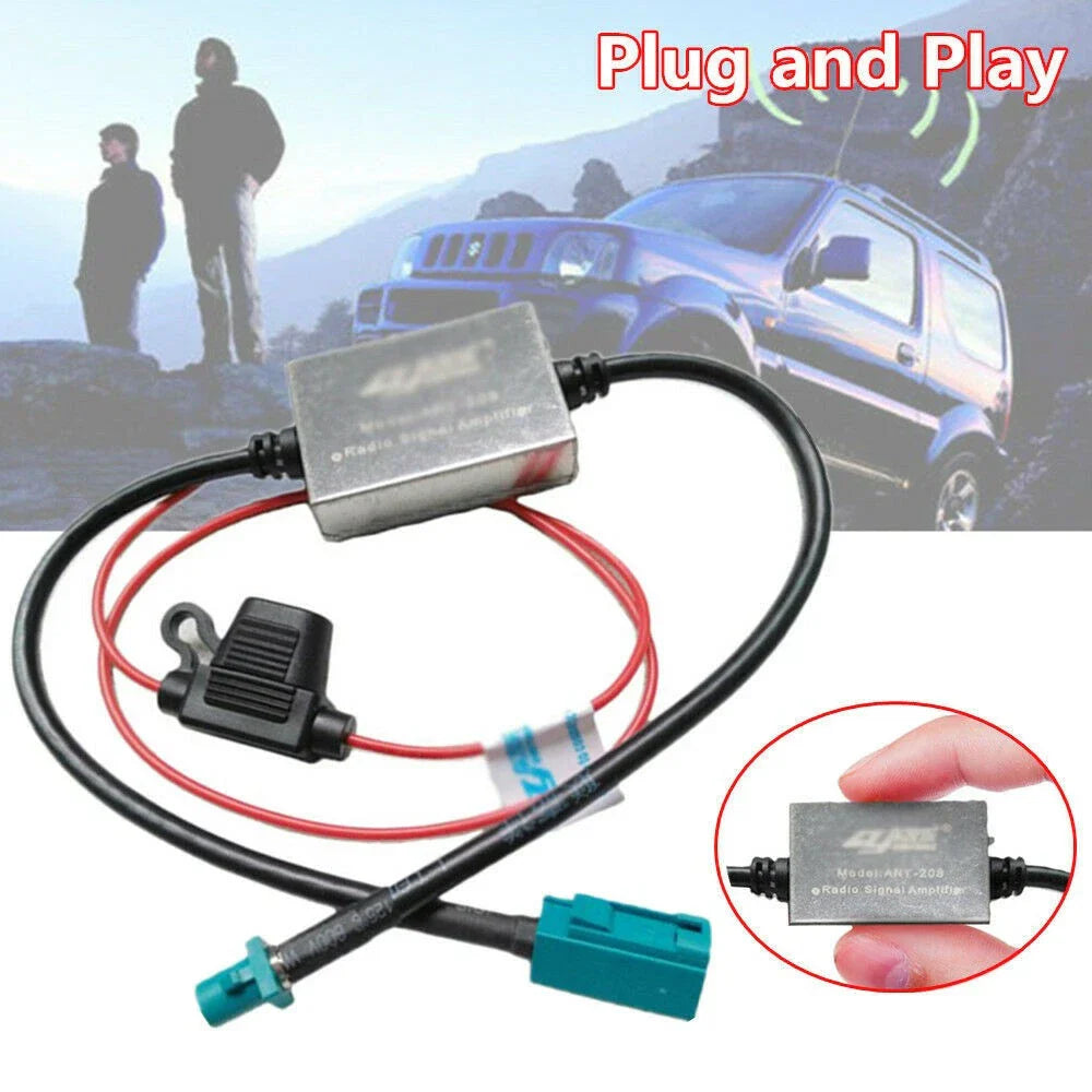 Inline Antenna Booster for Car 12V FM&AM Radio