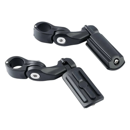 1-1/4" Matte Short Angled Highway Engine Guard Footpegs for Harley