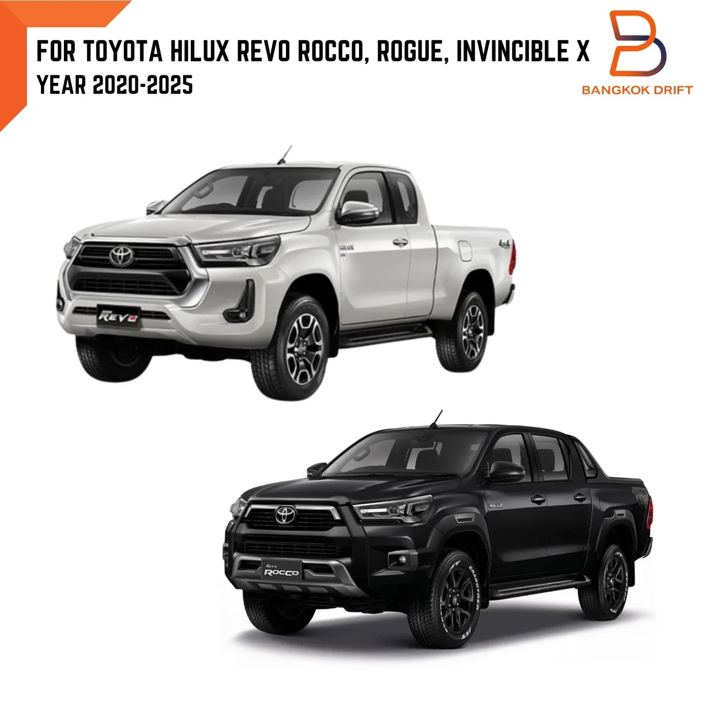 Chrome Front Hood Bonnet Moulding Cover Trim for Toyota Hilux Ute (2020-2025)