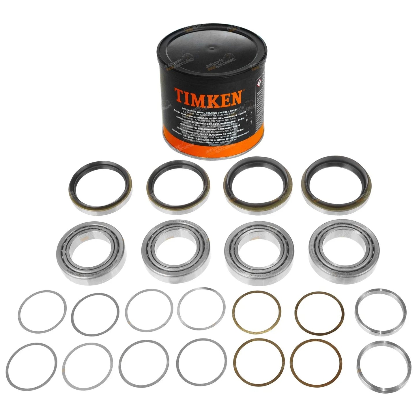 Front Wheel Bearing Kits + Grease for Kia Rio BC 4 cyl 1.5L A5D (2000-2005)