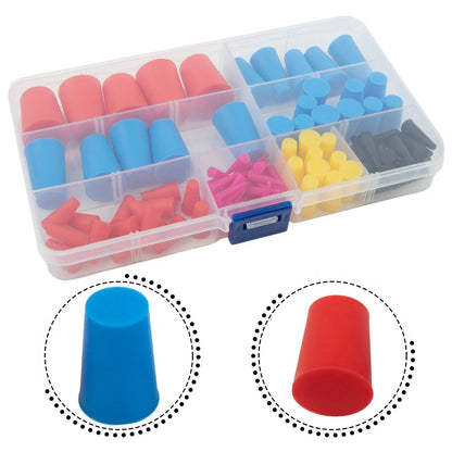 105 Pcs High Temp Masking Powder Coating Silicone Cone Assortment