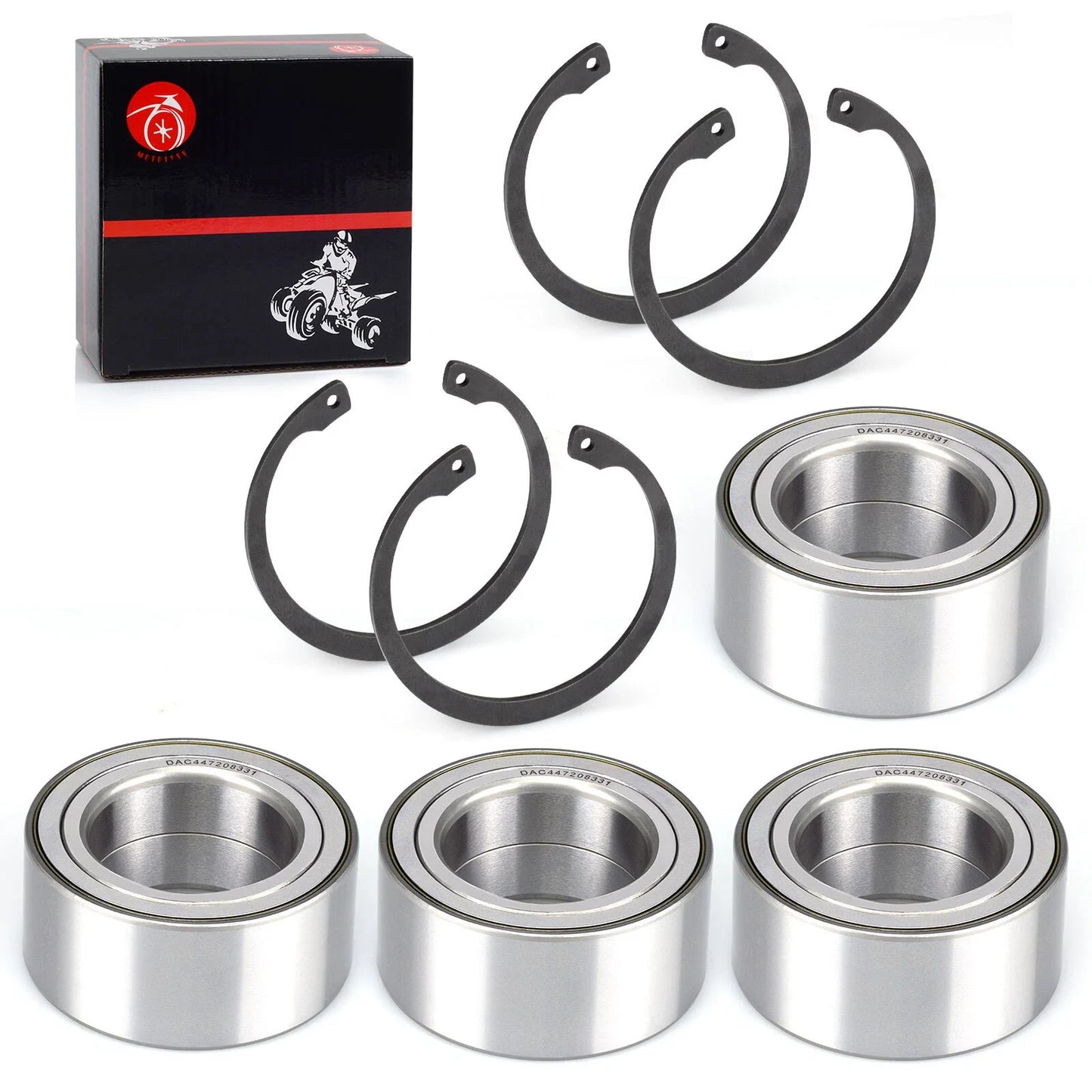 4x Front/Rear Wheel Bearing & Circlip for Arctic Cat