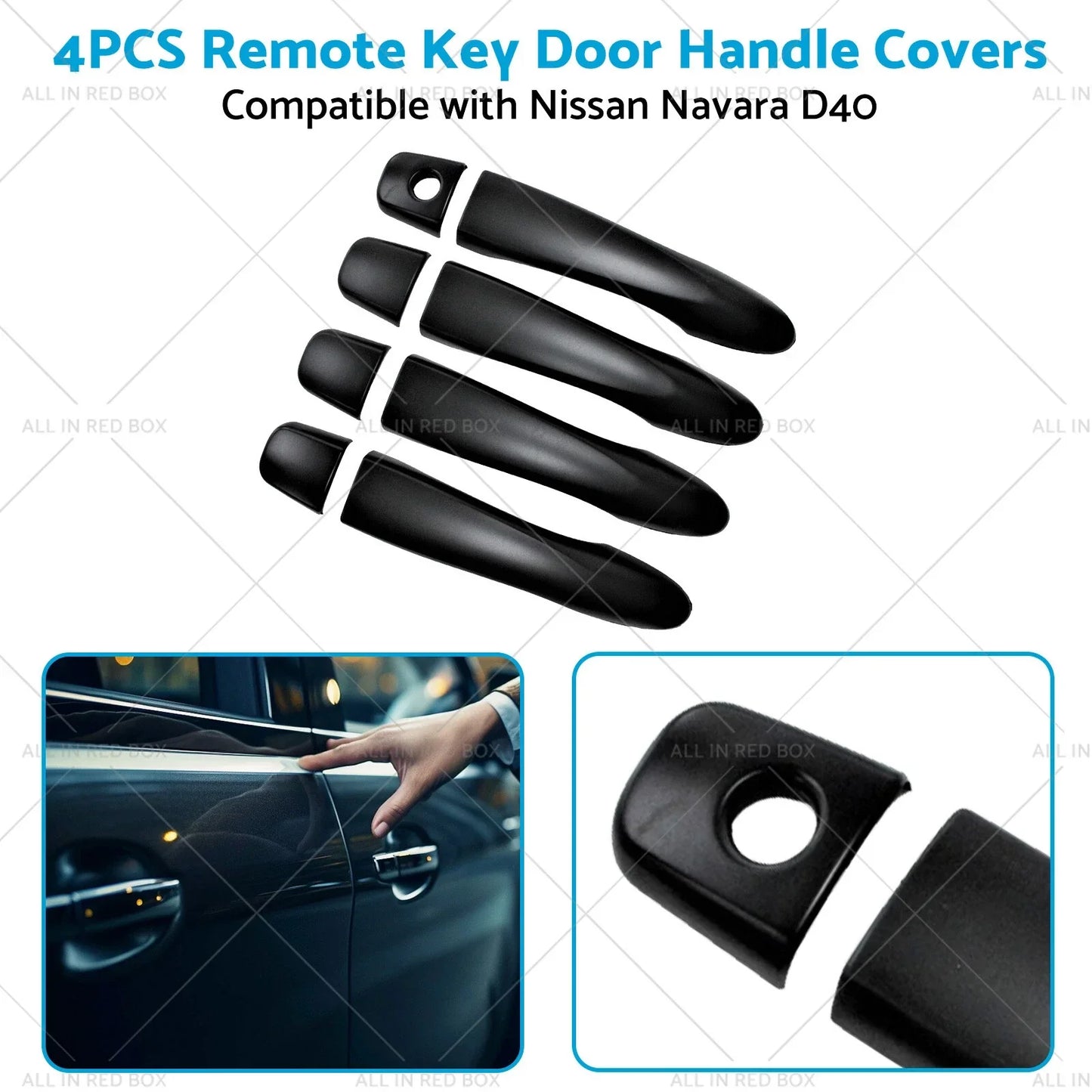 4 x Remote Key Door Handle Covers for Nissan Navara D40 (2005-2015)