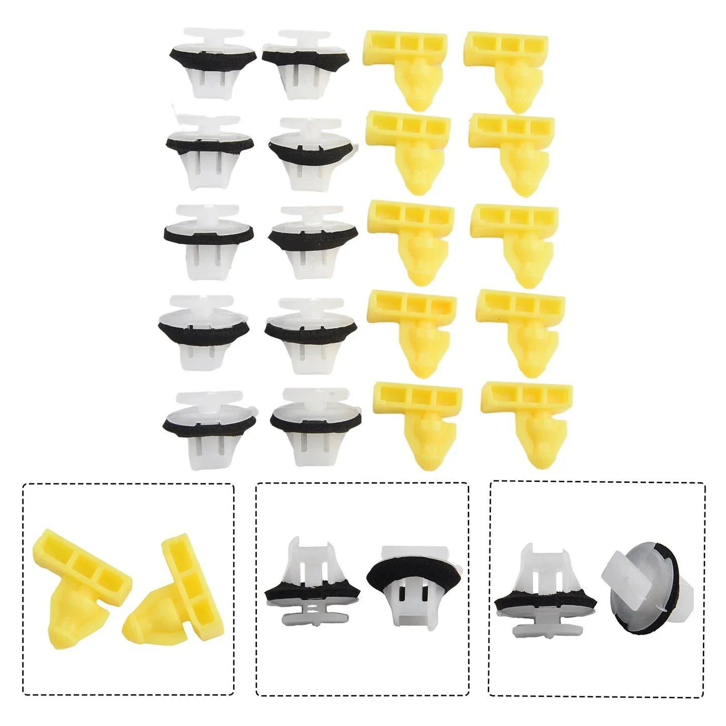 2 x White Clips for Nissan Juke & X-Trail