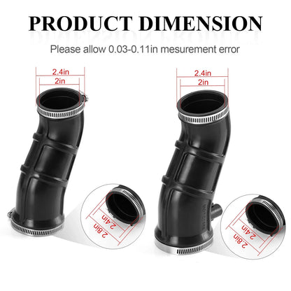Left + Right 2 x Snorkel Air Box Intake Tube for Yamaha Raptor 660R (2002–2005)