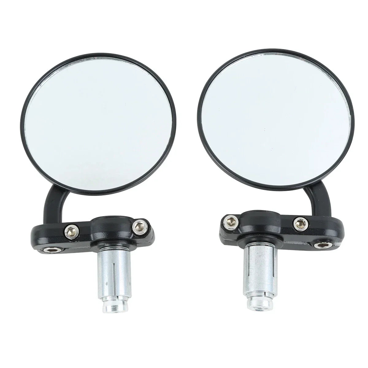 7/8" Motorcycle Rear View Black Handle Bar End Mirrors