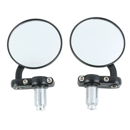 7/8" Motorcycle Rear View Black Handle Bar End Mirrors