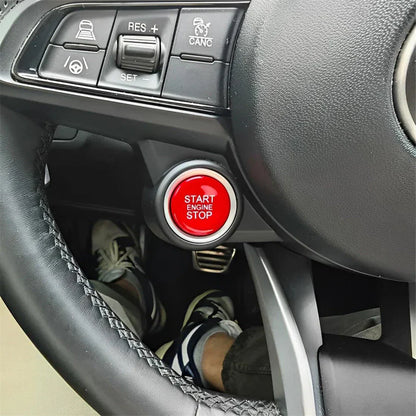 Red Engine Start Stop Switch Button Trim for Alfa Romeo Giulia Stelvio
