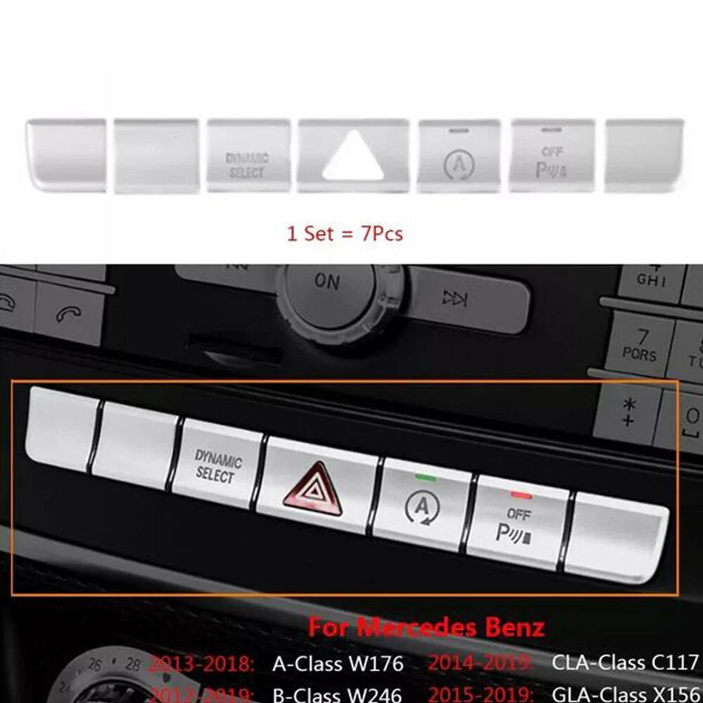 7 x Switch Cover Trim for Benz A Class W176, B Class W246, C117 (2012-2019)