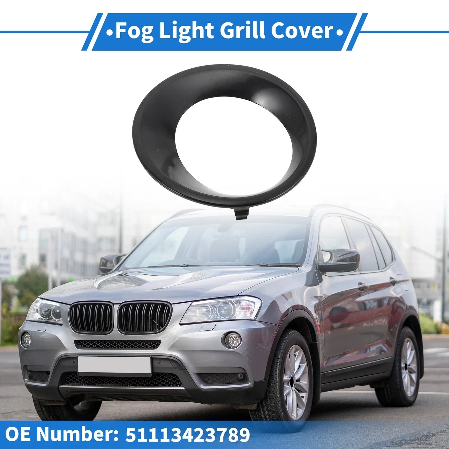 1 Pc Front Left Fog Light Grill for BMW X3 (2007-2010)