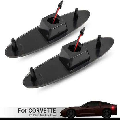 Smoked Lens Red LED Side Marker Lamps for 1997-2004 Chevy Corvette C5