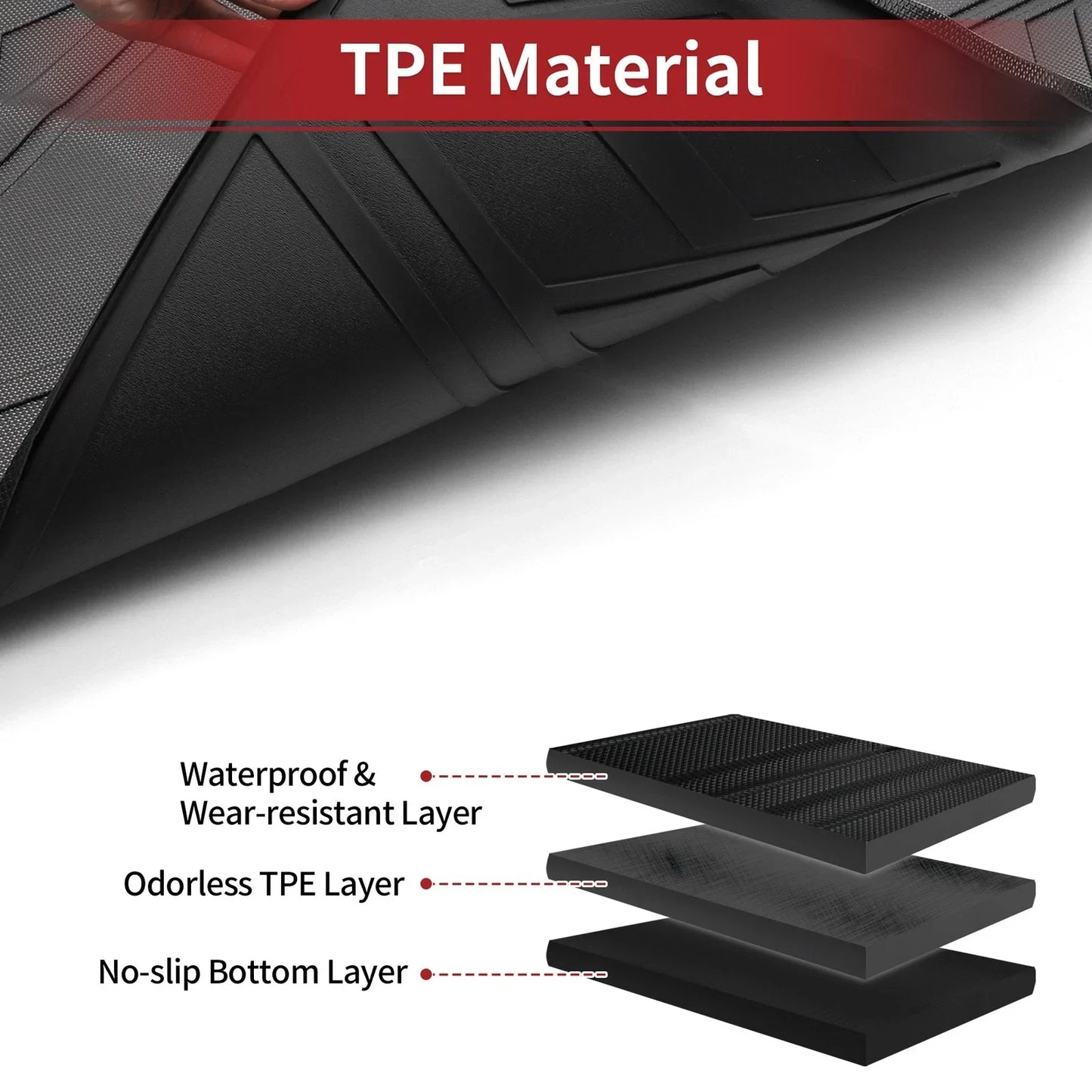Cargo Liner Rear Trunk Mat for Honda Accord (2013-2017) Diamond Pattern TPE