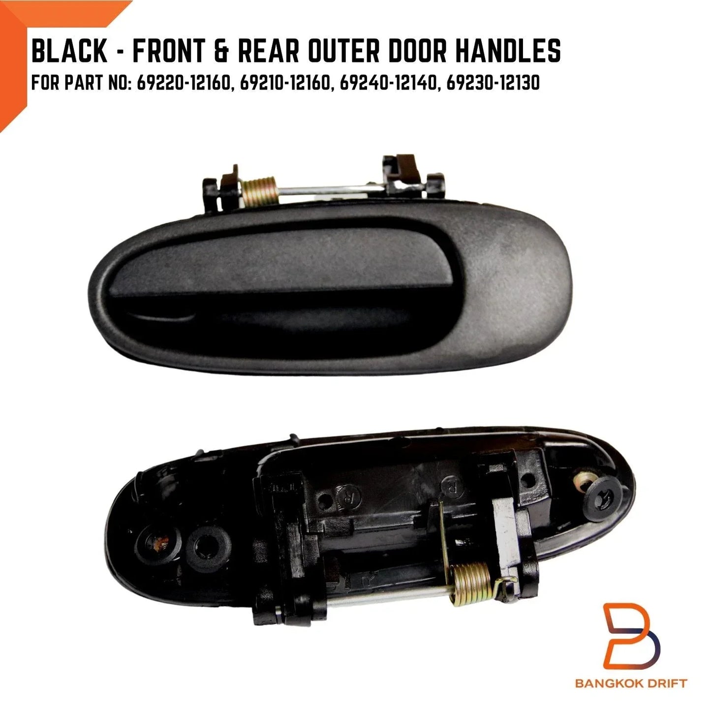 Black Outer Door Handles for Toyota Corolla AE100 AE101 AE102 (1992-1998)