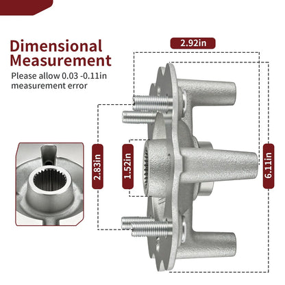 Pair Front Wheel Hub for Yamaha Grizzly YFM350/YFM400/YFM450 (2007–2014)