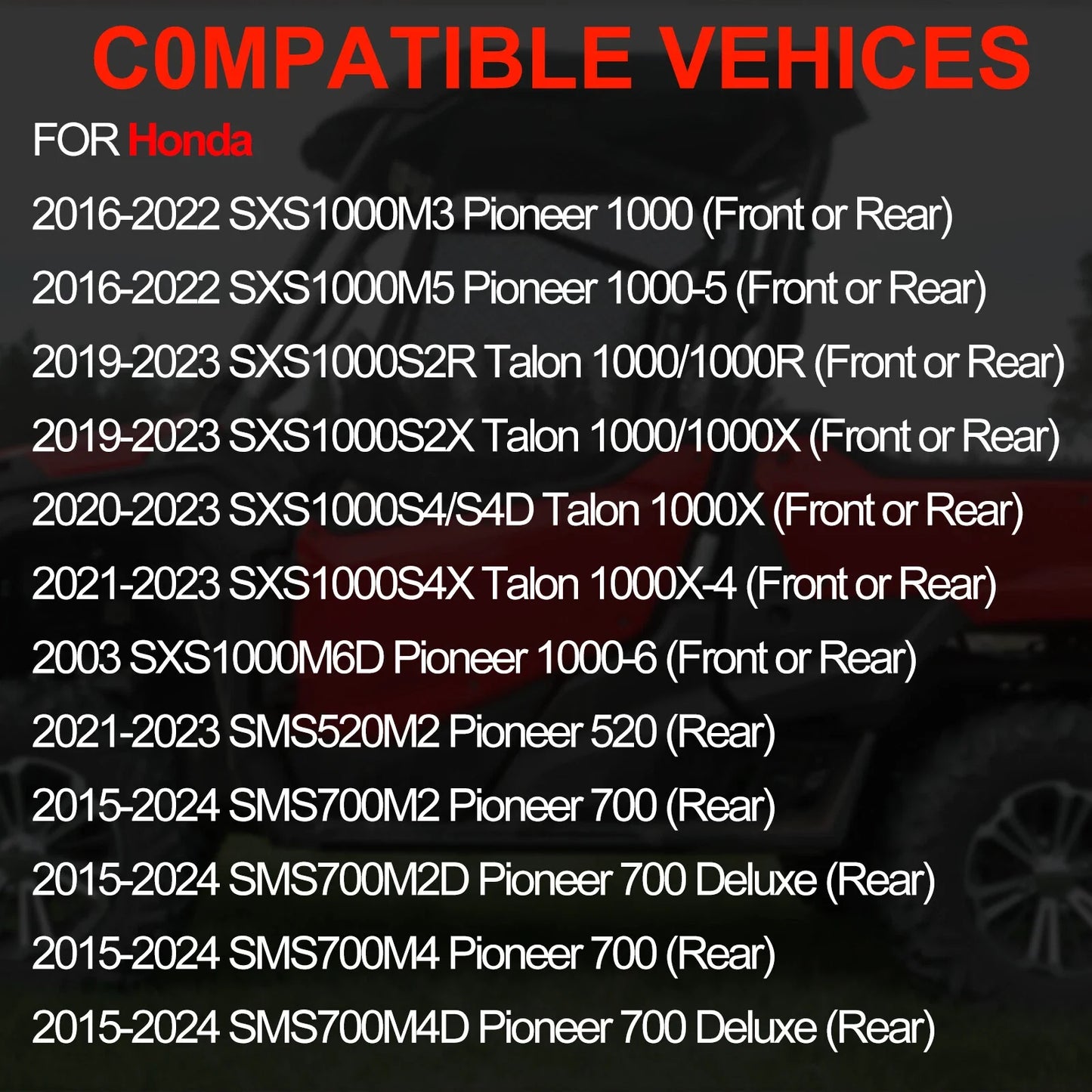 2x Front+Rear Wheel Bearing Circlip for Honda Pioneer 1000-5 (2016–2022)