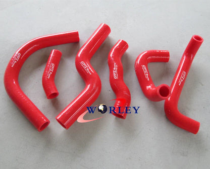 Aluminum Radiator & Red Silicone Hose Kit for Honda RVF400 NC35 NC30