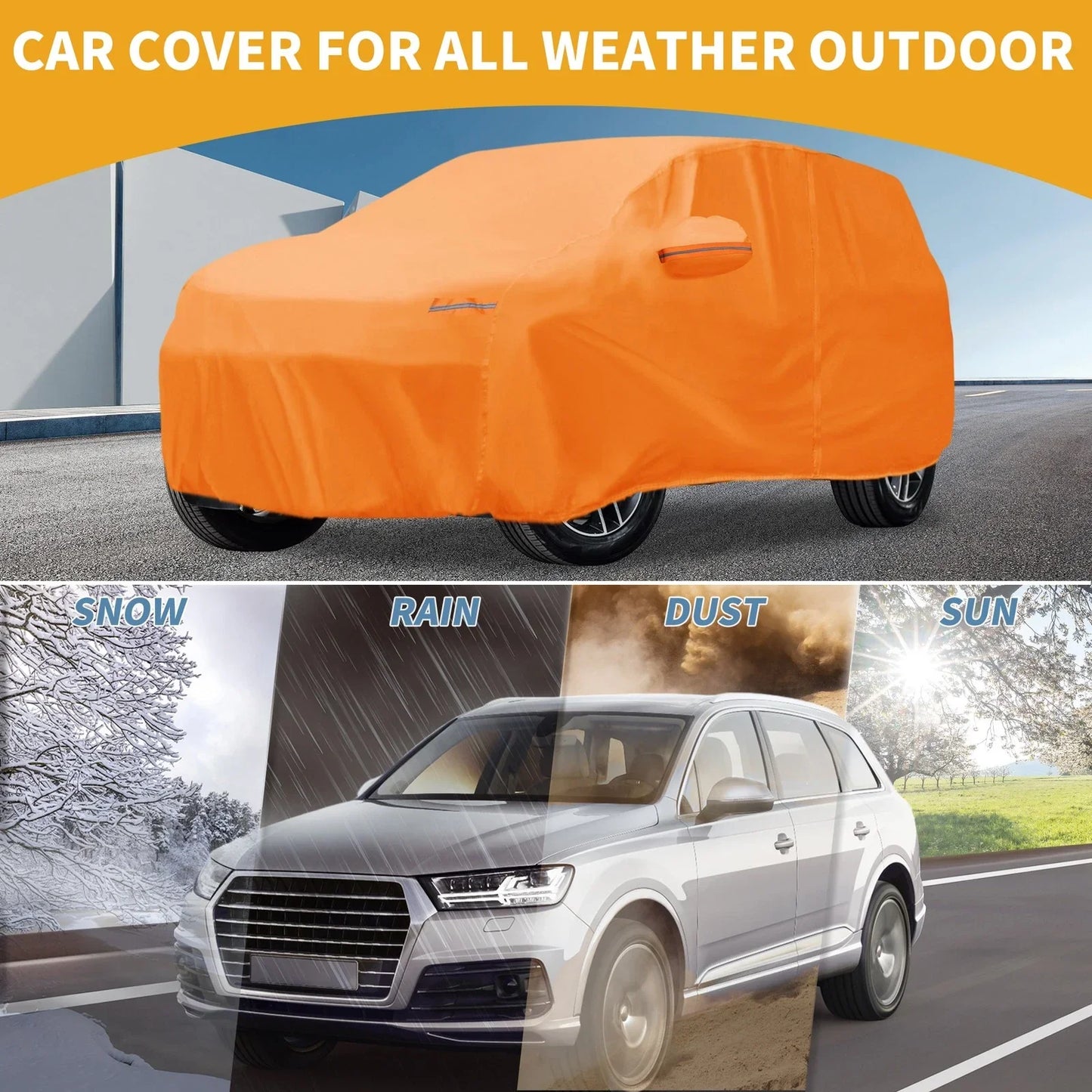 Waterproof All Weather Car Cover for Lexus UX - Orange Cotton with Zipper