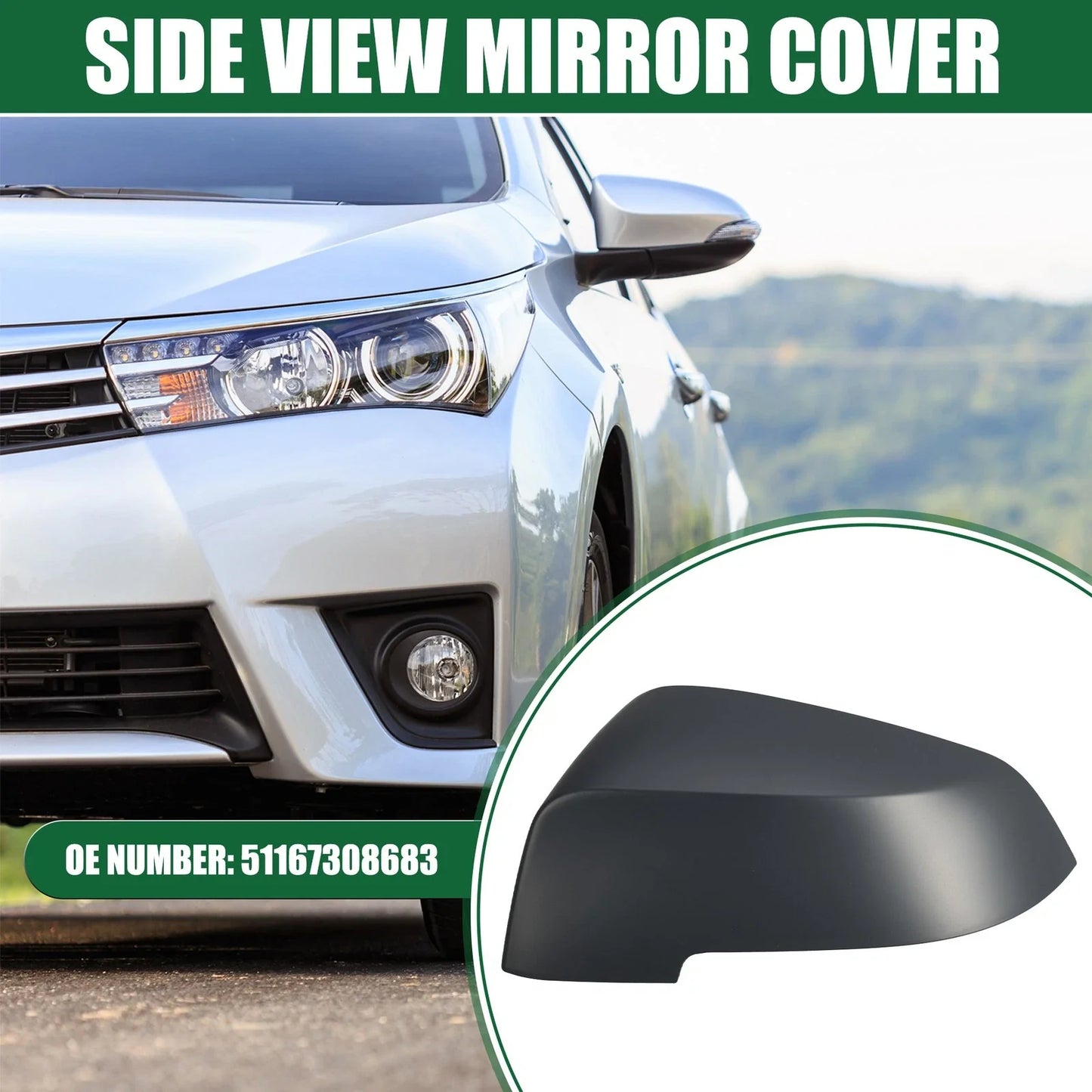 Driver Side Rearview Mirror Cap Deep Gray for BMW 528i (2011-2016)